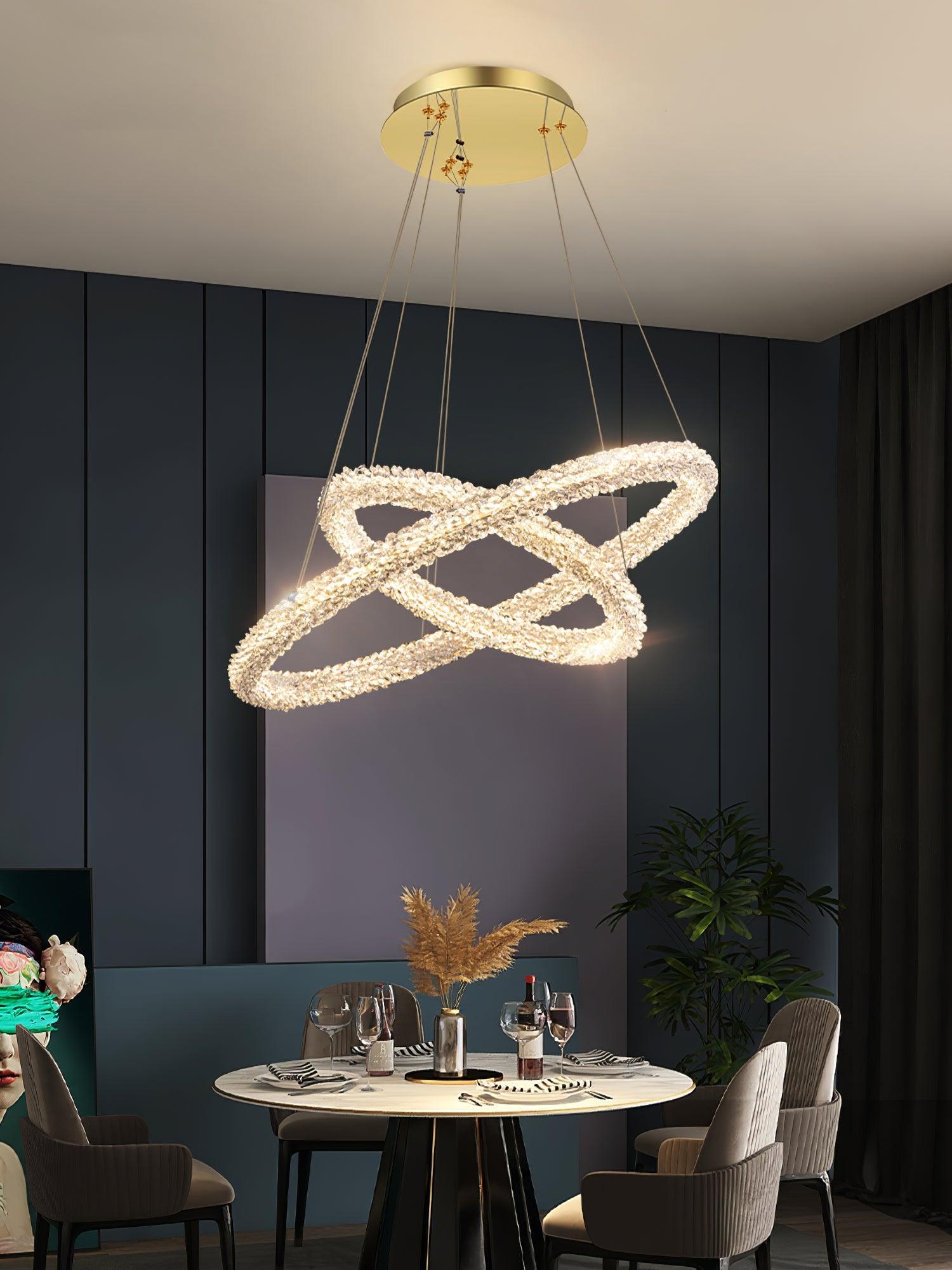 Crystal Ring Chandeliers-Sylvia Space