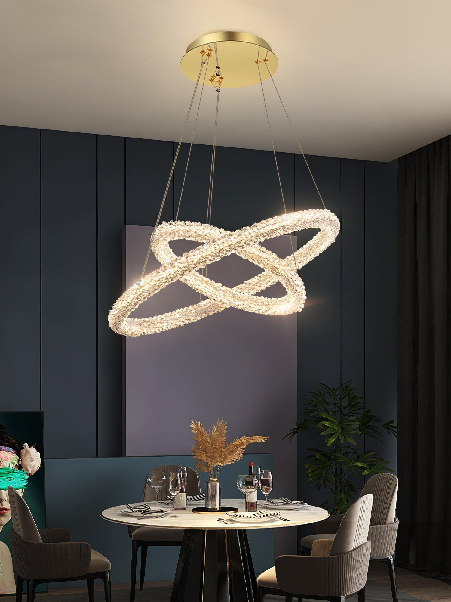 Crystal Ring Chandeliers-Sylvia Space