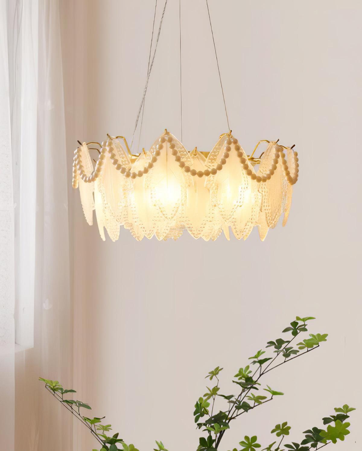 Maple Leaf Type Glass Chandelier-Sylvia Space