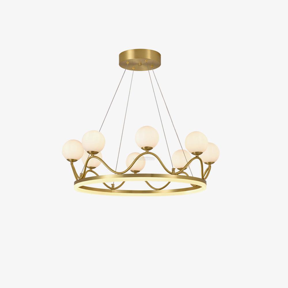 Crown Brass Round Chandelier-Sylvia Space