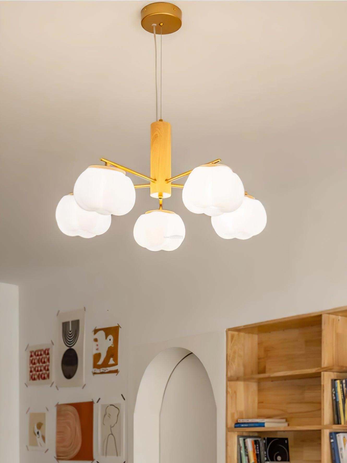 Cotton Balls Round/Linear Chandelier-Sylvia Space
