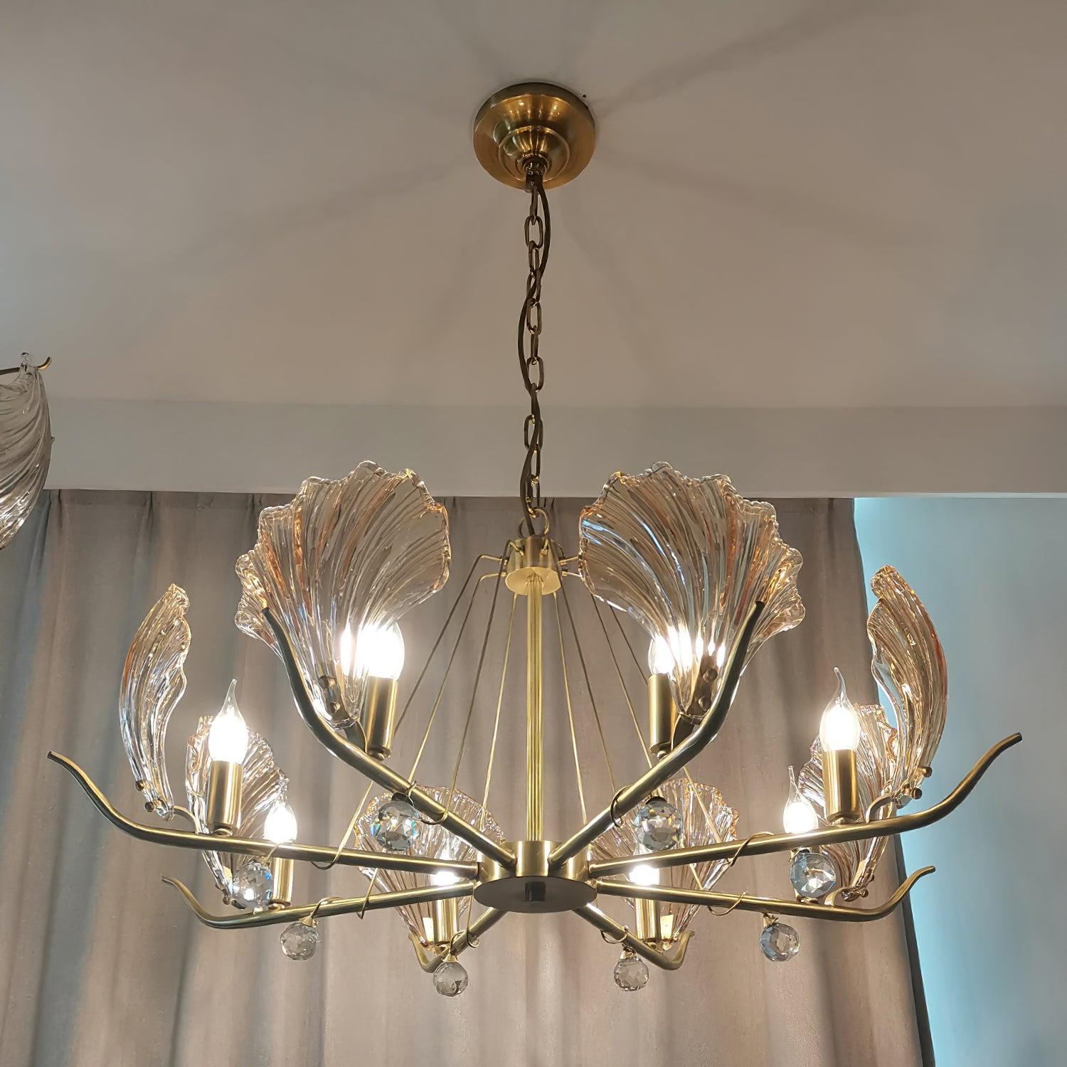 Shell Crystal Chandelier with 3/6/8 heads-Sylvia Space