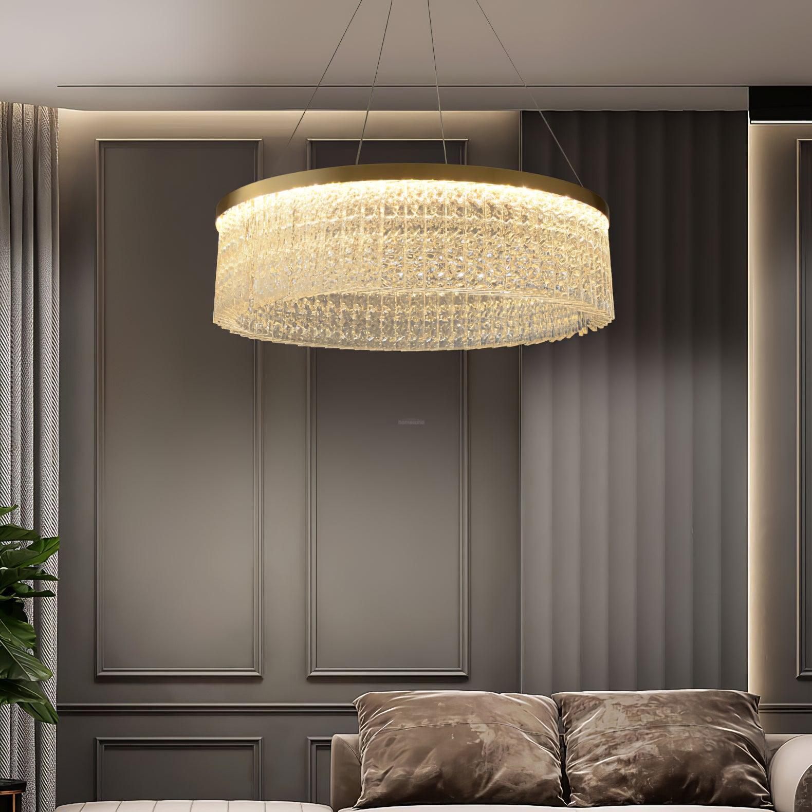 Halo Crystal Round Chandelier-Sylvia Space