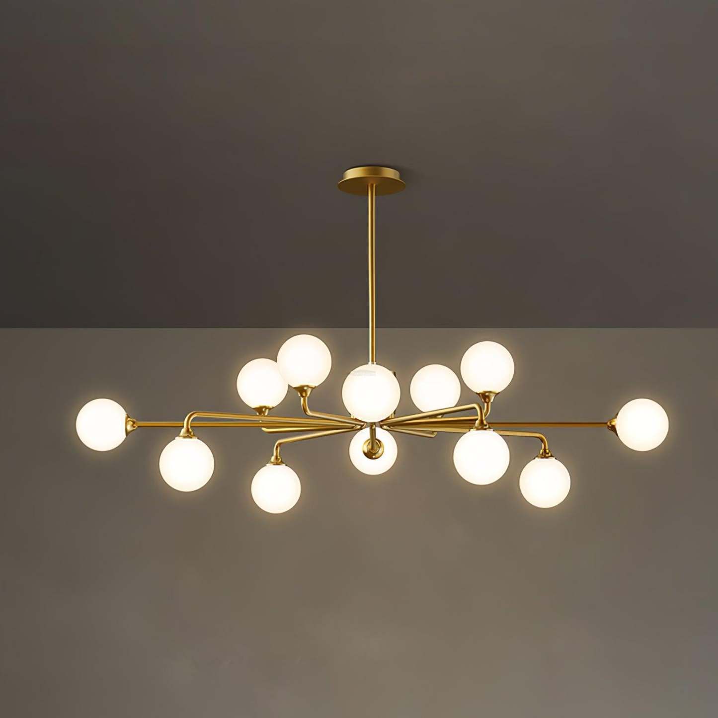Staggered Glass Globes Chandelier with 6/9/12 heads-Sylvia Space