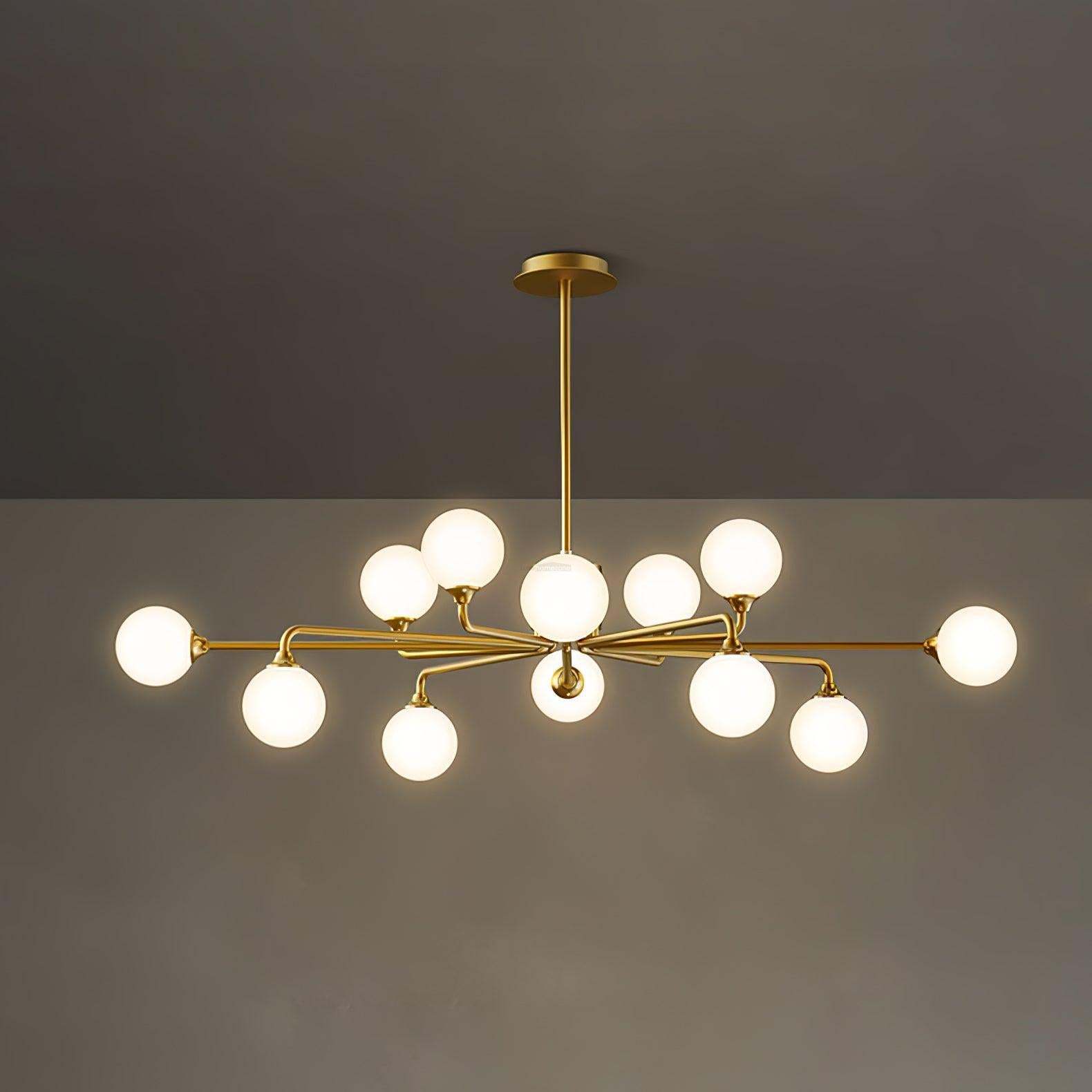 Staggered Glass Globes Chandelier with 6/9/12 heads-Sylvia Space