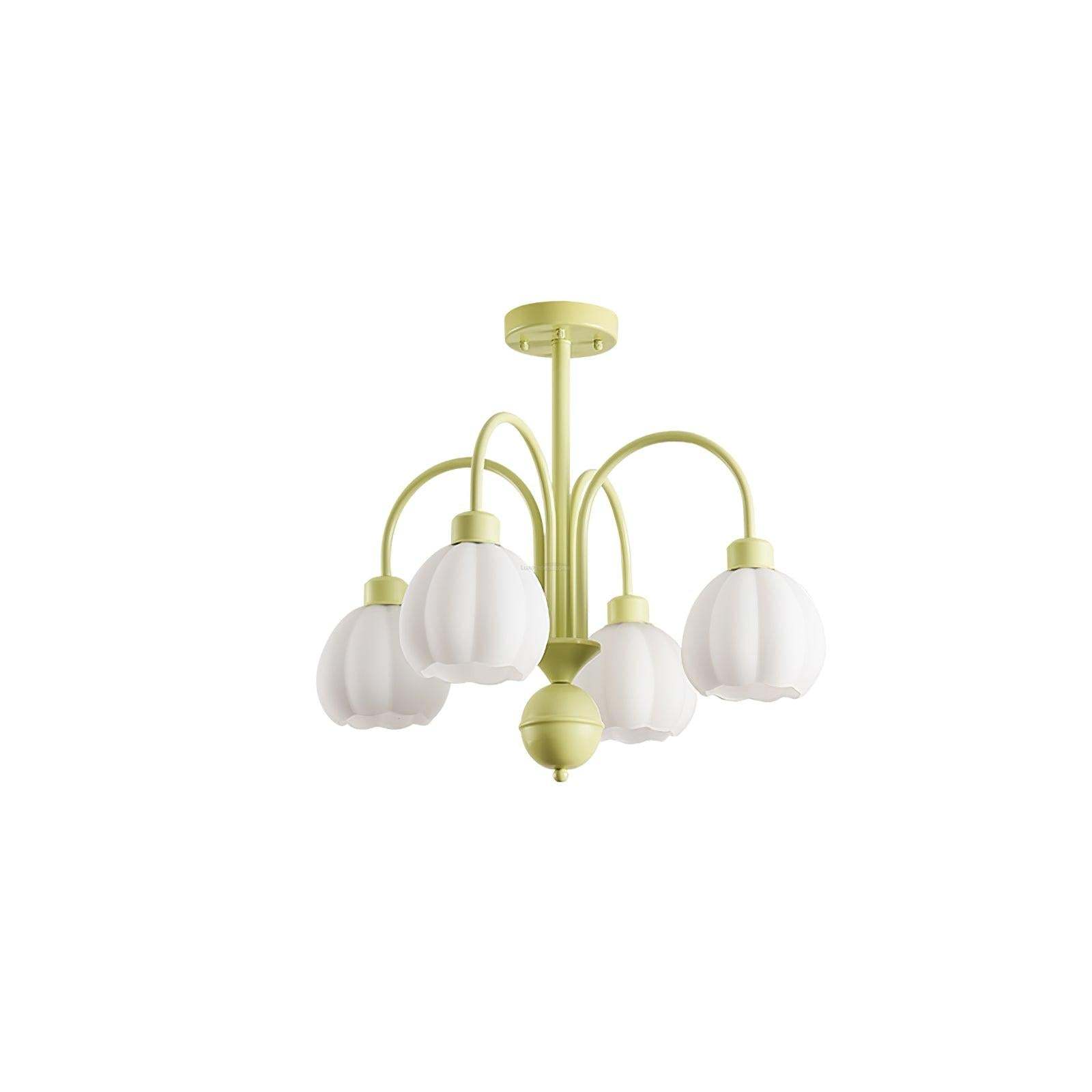 Cream Pumpkin Ball Chandelier with 4/5/6/8 heads-Sylvia Space