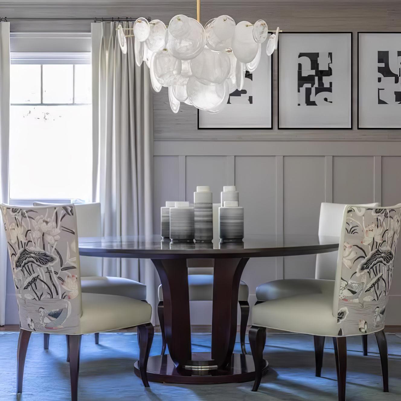 Brass Discs Cascading Round Chandelier-Sylvia Space