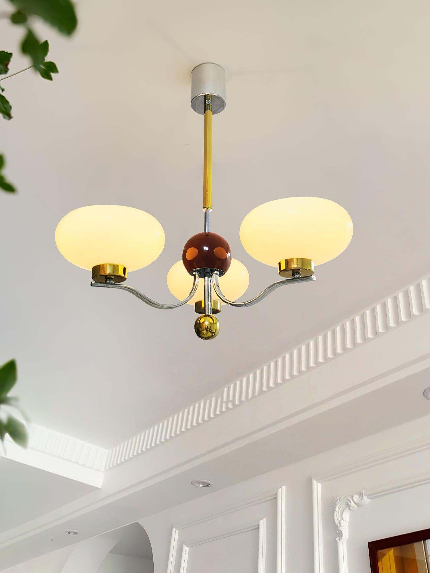 Medieval Glass Bowl Chandelier with 3/5 heads-Sylvia Space