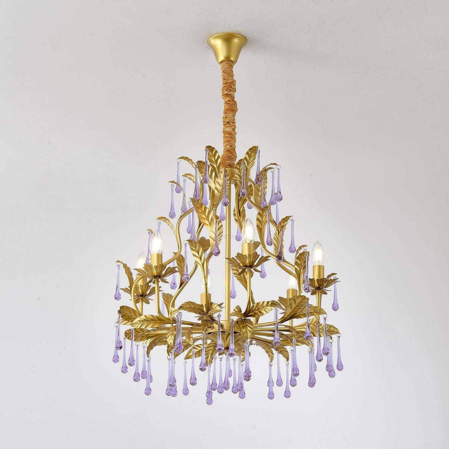 Amethyst Drops Crystal Chandelier with 6/8 heads-Sylvia Space