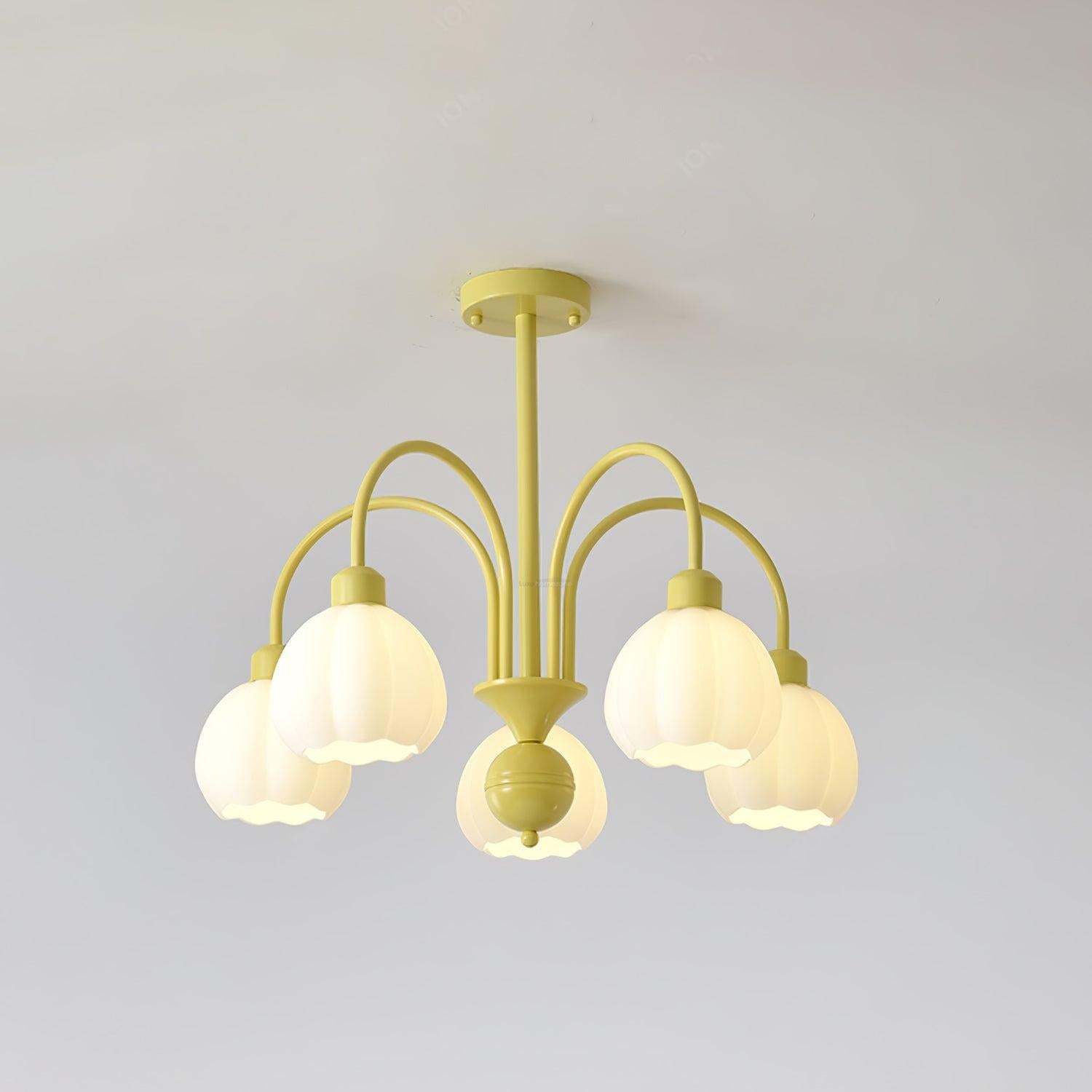 Cream Pumpkin Ball Chandelier with 4/5/6/8 heads-Sylvia Space