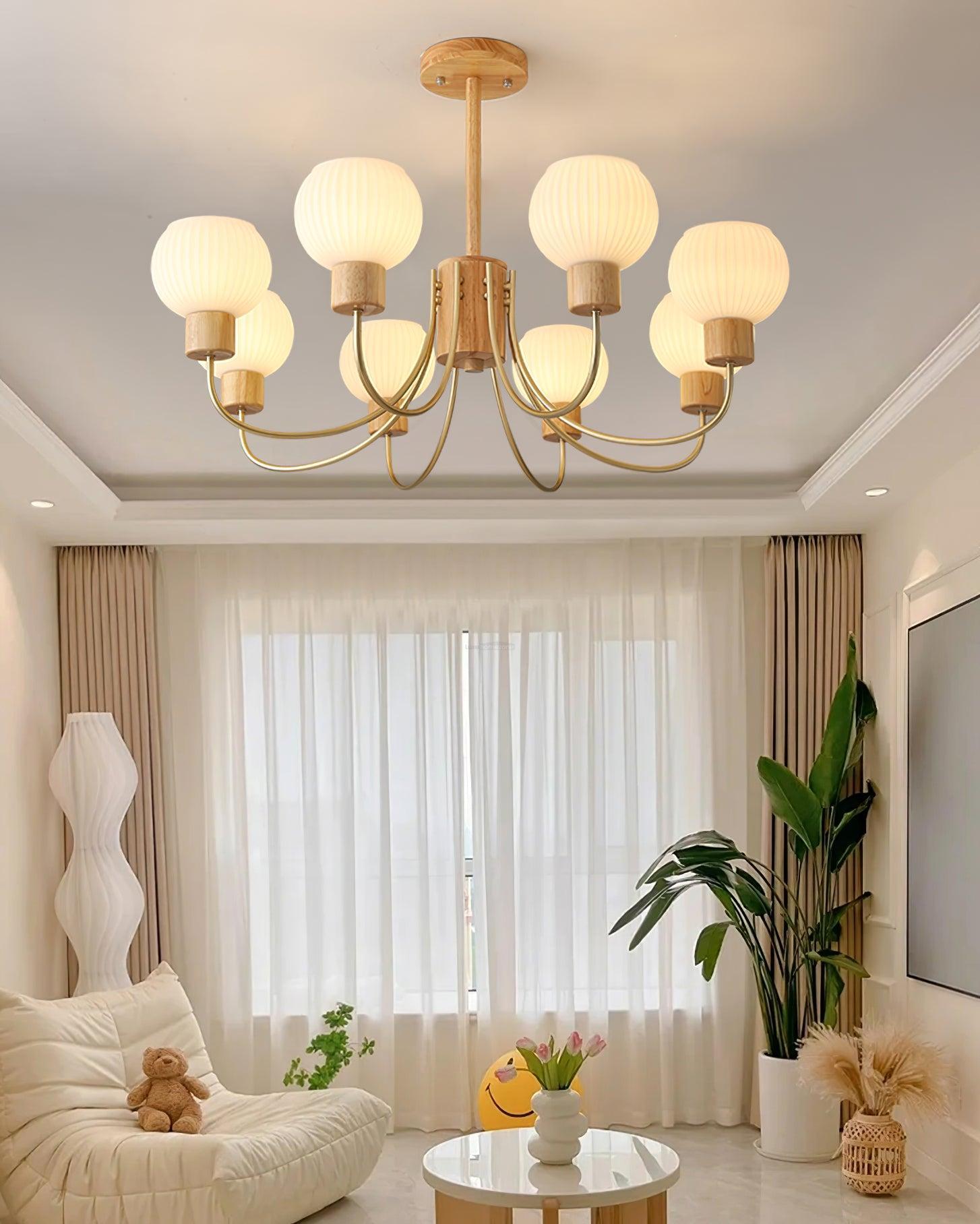 Donnelly Wooden Chandelier with6/8 heads-Sylvia Space