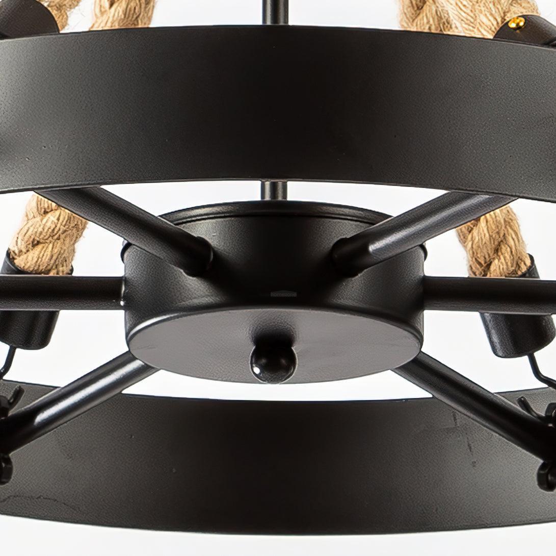 Hemp Rope Industrial Horn Chandelier with 6/8/12/16 heads-Sylvia Space