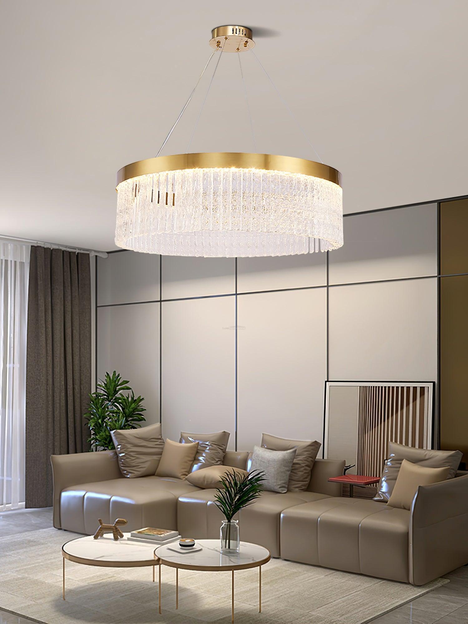 Halo Crystal Round Chandelier-Sylvia Space