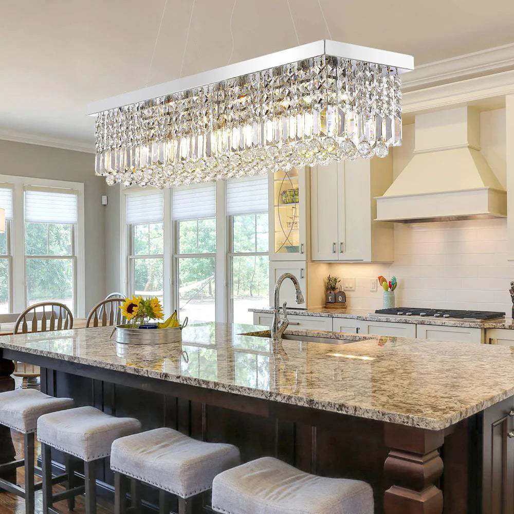 47" Crystal Dining Room Chandelier-Sylvia Space