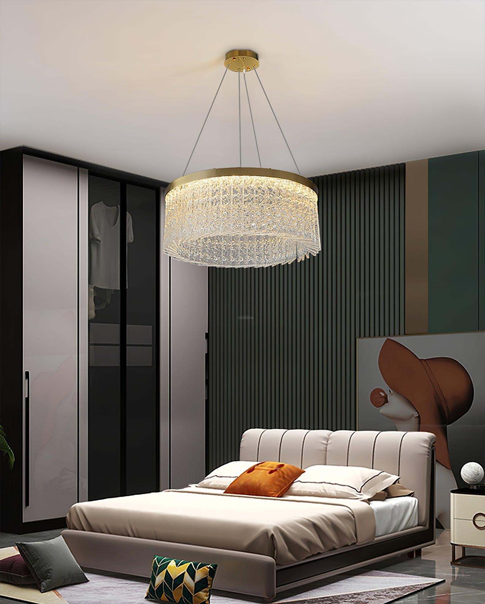 Halo Crystal Round Chandelier-Sylvia Space