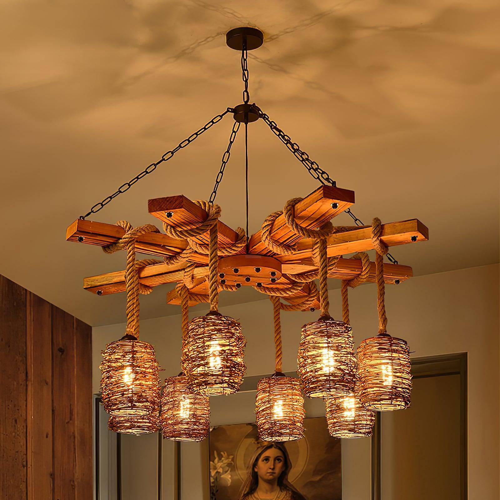 Vintage Farmhouse Chandelier with 3/6/8 heads-Sylvia Space