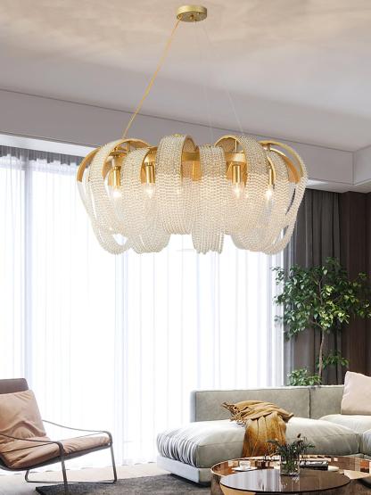 Mesh Crystal Chandelier with 1/6/9 heads-Sylvia Space