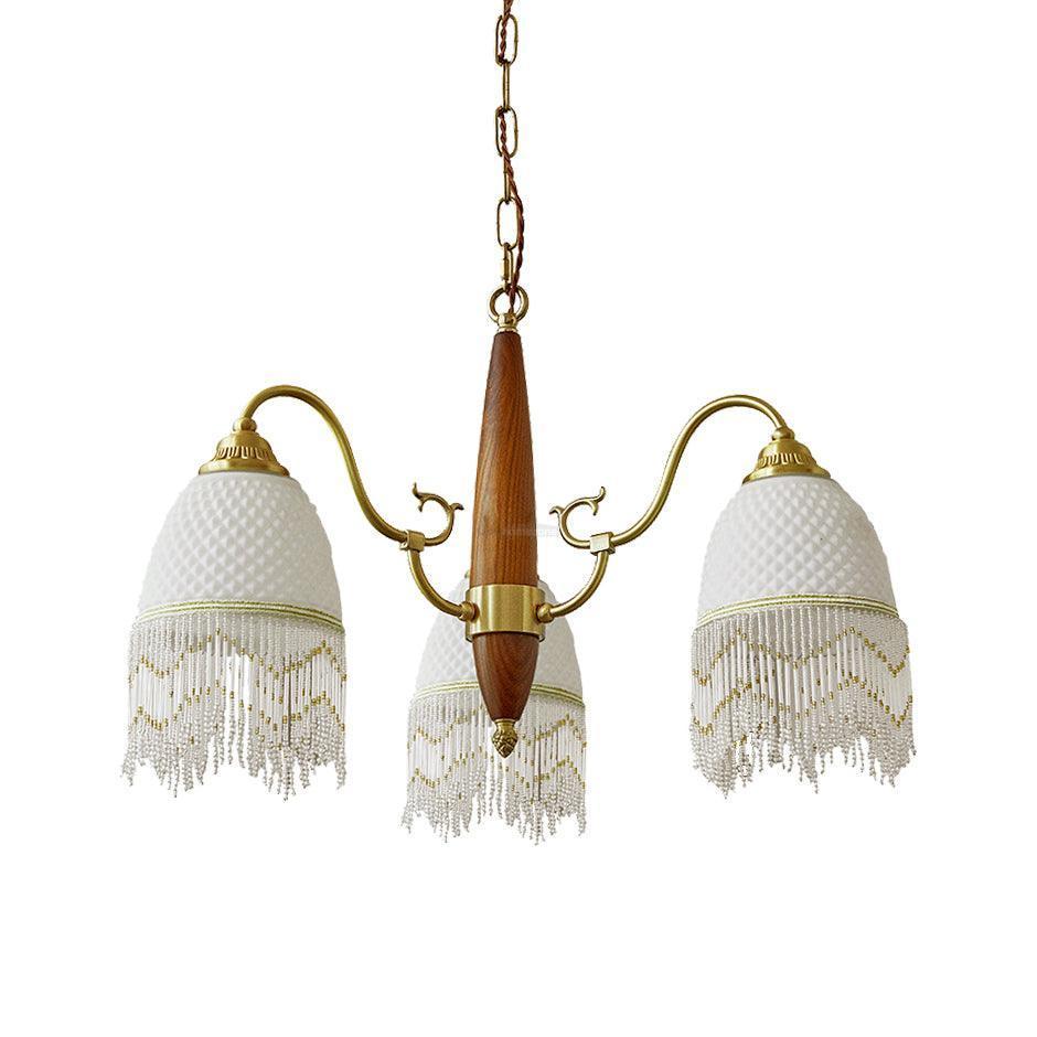 Mesh Tassel Glass Chandelier ∅ 19.7″-Sylvia Space