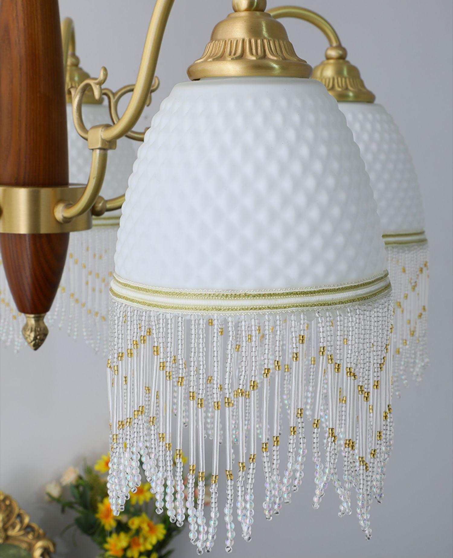 Mesh Tassel Glass Chandelier ∅ 19.7″-Sylvia Space