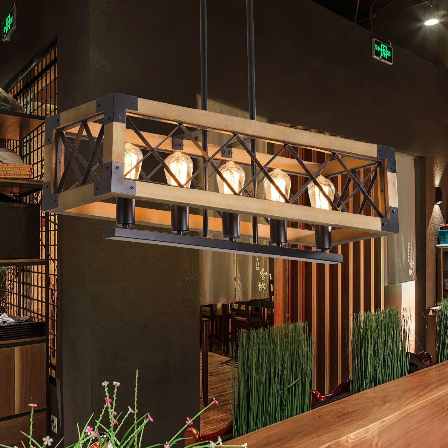 Kitchen Island Rectangle Chandelier  L 5.9″-Sylvia Space