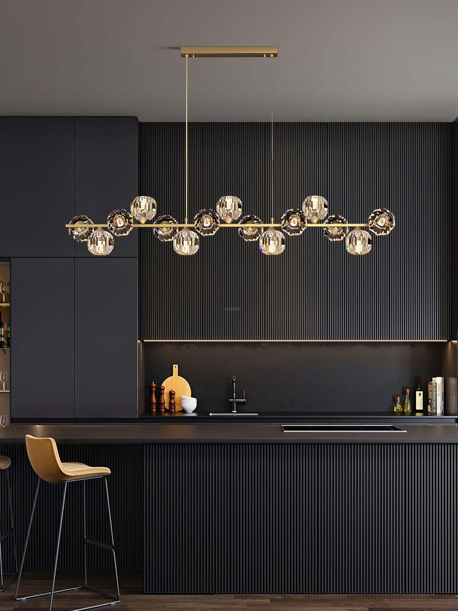 Crystal Glass Ball Chandelier with 7/9/11/13/15/17 heads-Sylvia Space