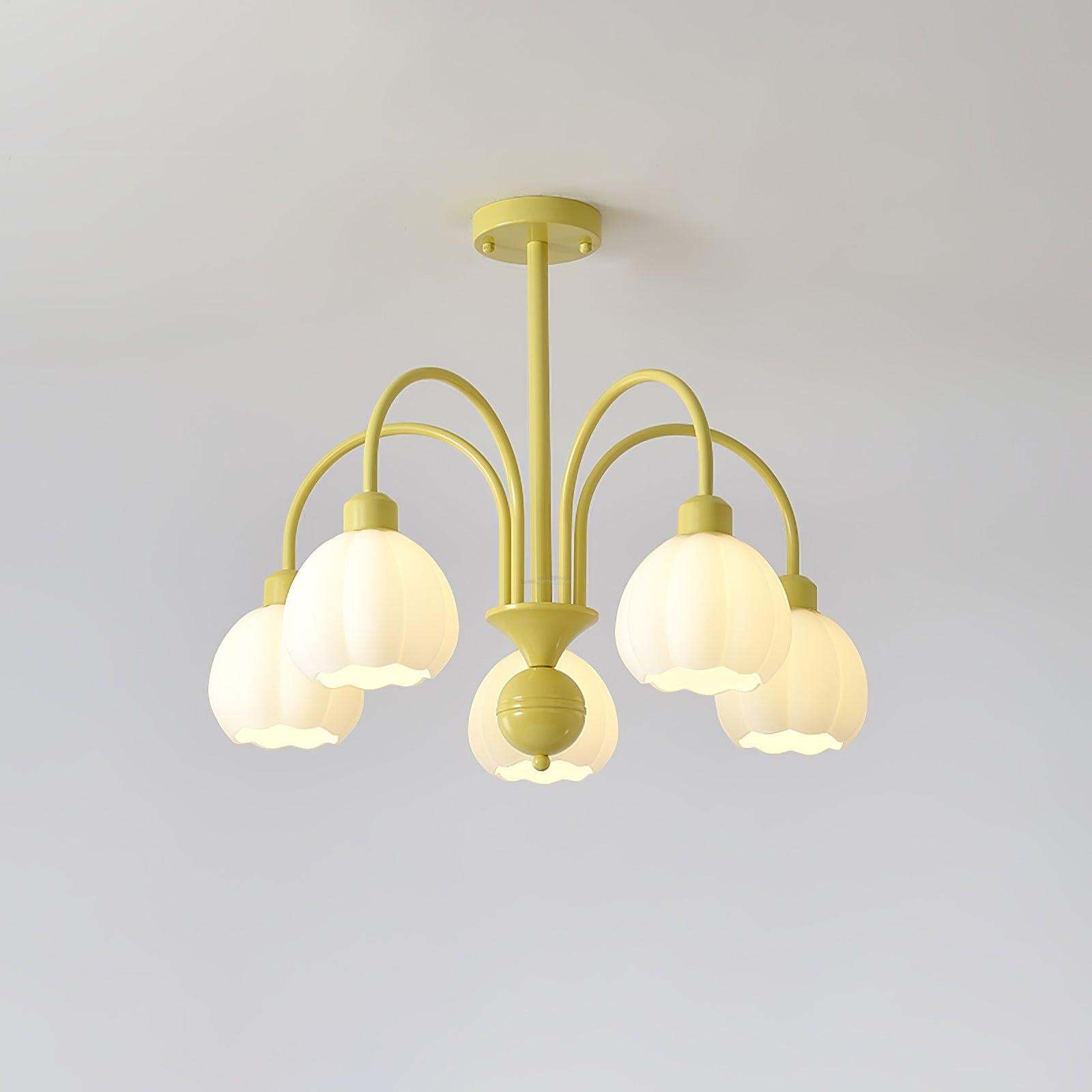 Cream Pumpkin Ball Chandelier with 4/5/6/8 heads-Sylvia Space