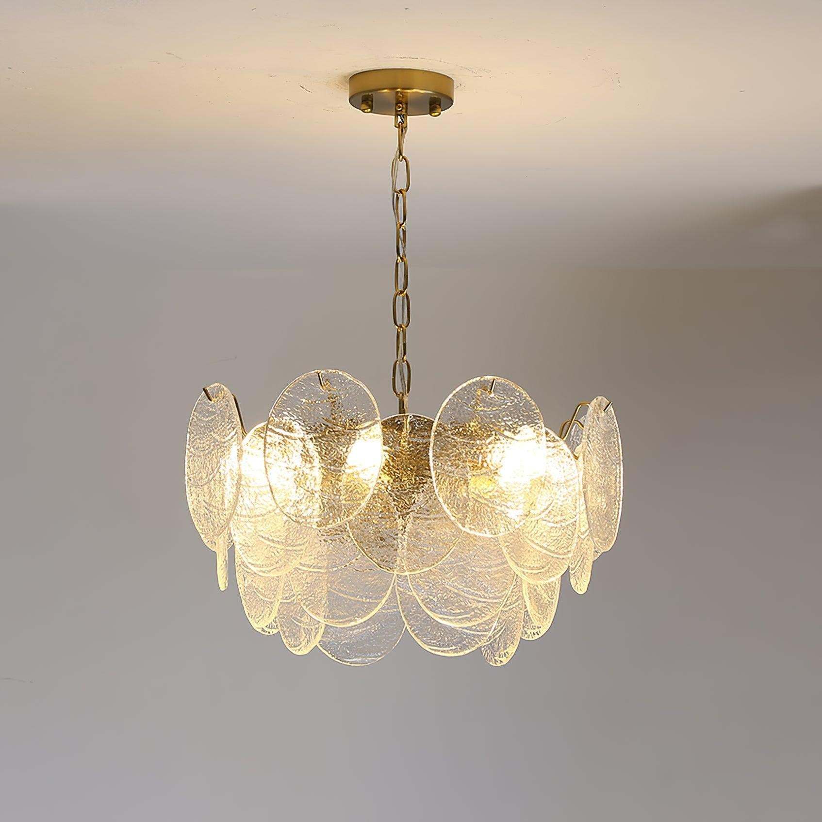 Glass Disc Chandelier with 4/6/9/12 heads-Sylvia Space