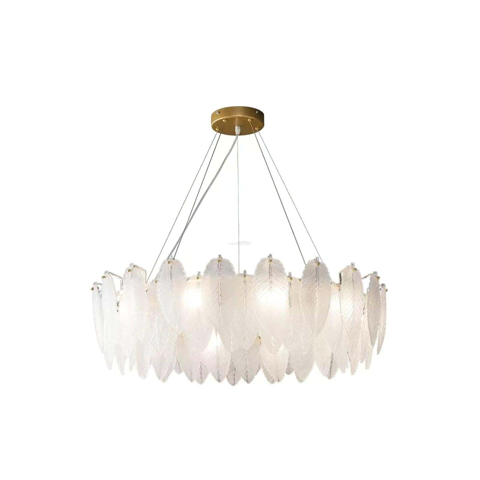 Glass Feather Style Chandelier-Sylvia Space