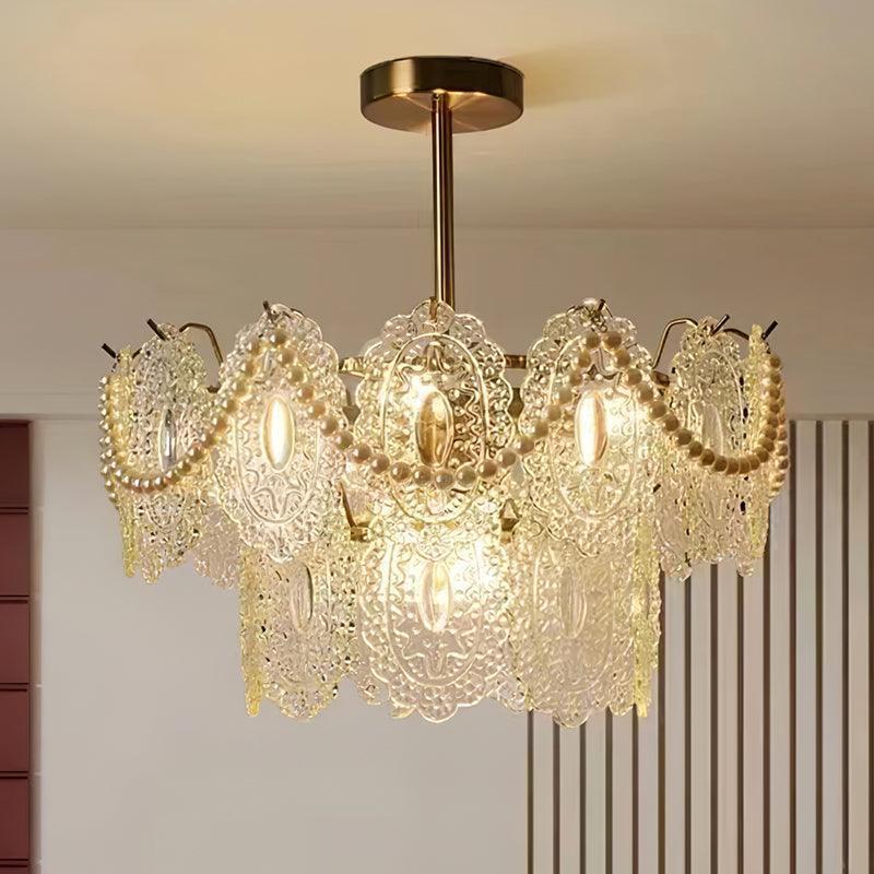 Wave Pearl Style Chandelier-Sylvia Space