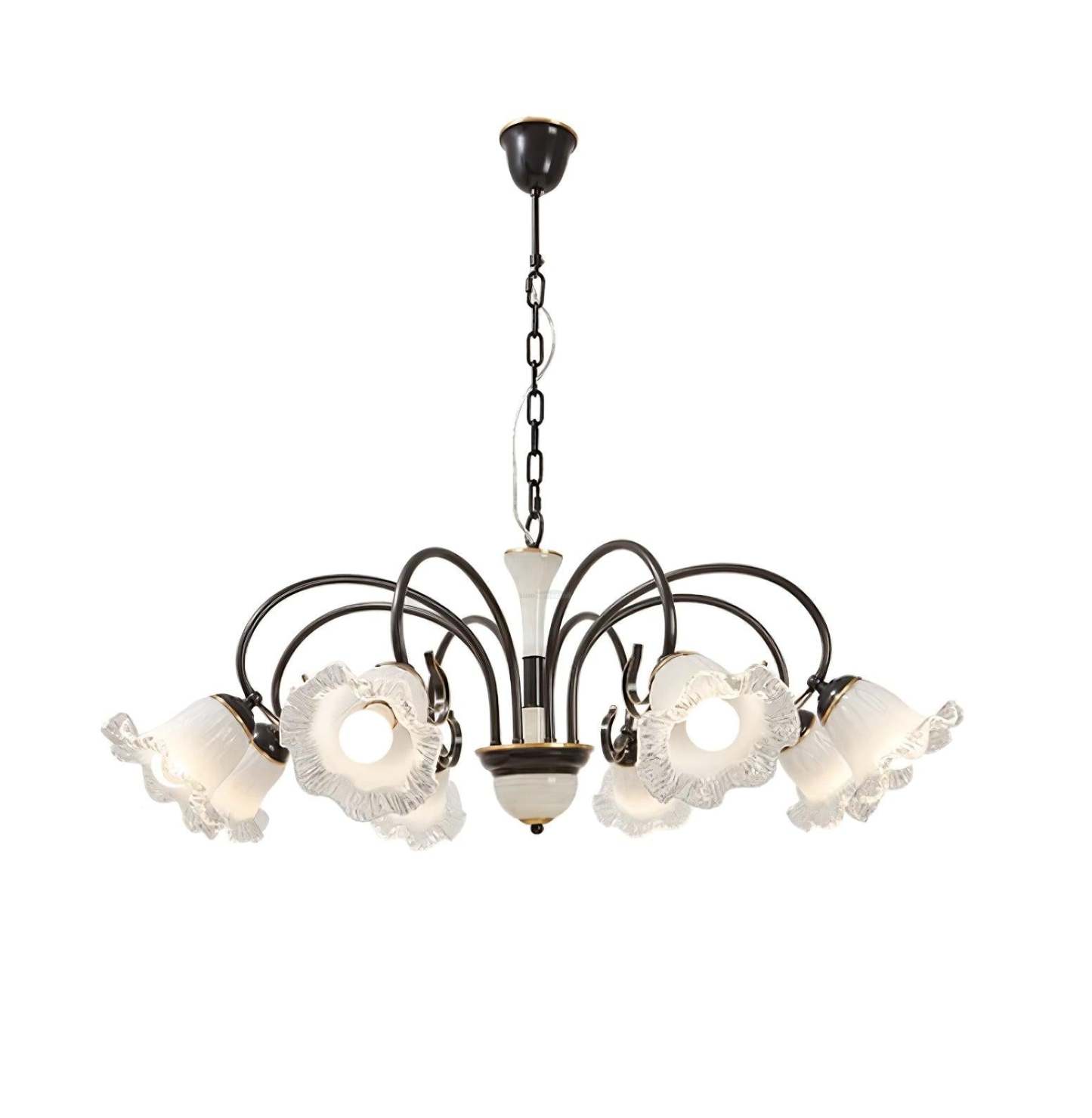 Luce Black Chandelier with 3/6/8 heads-Sylvia Space