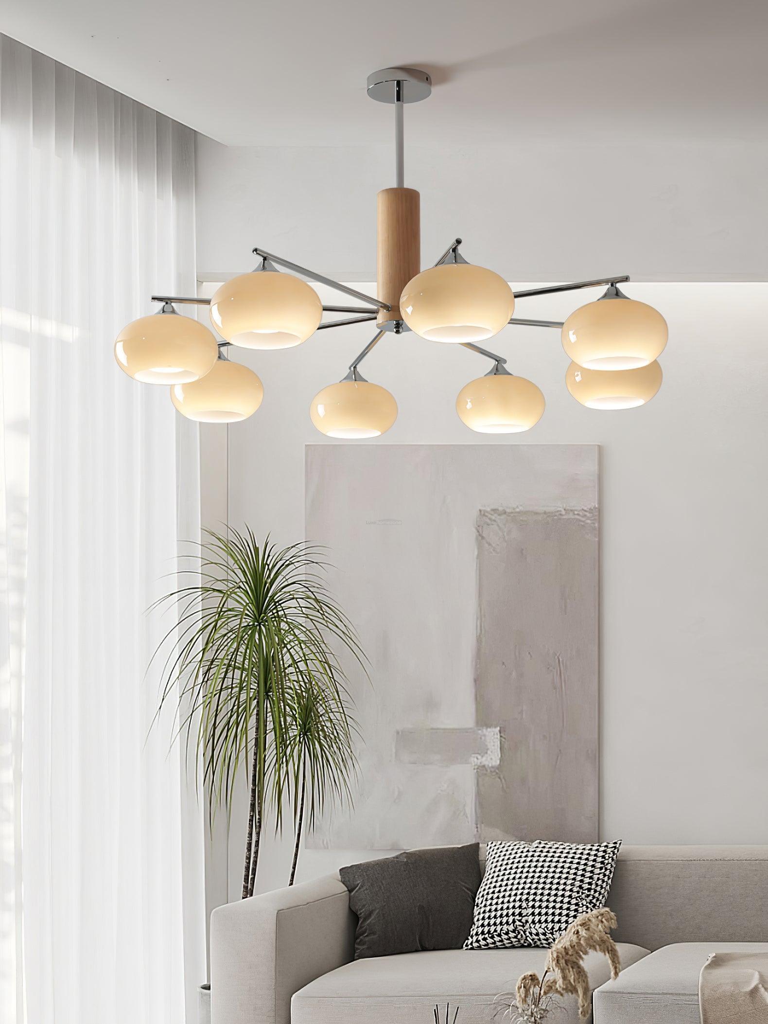 Elliptical Persimmon Chandelier with 3/6/8 heads-Sylvia Space