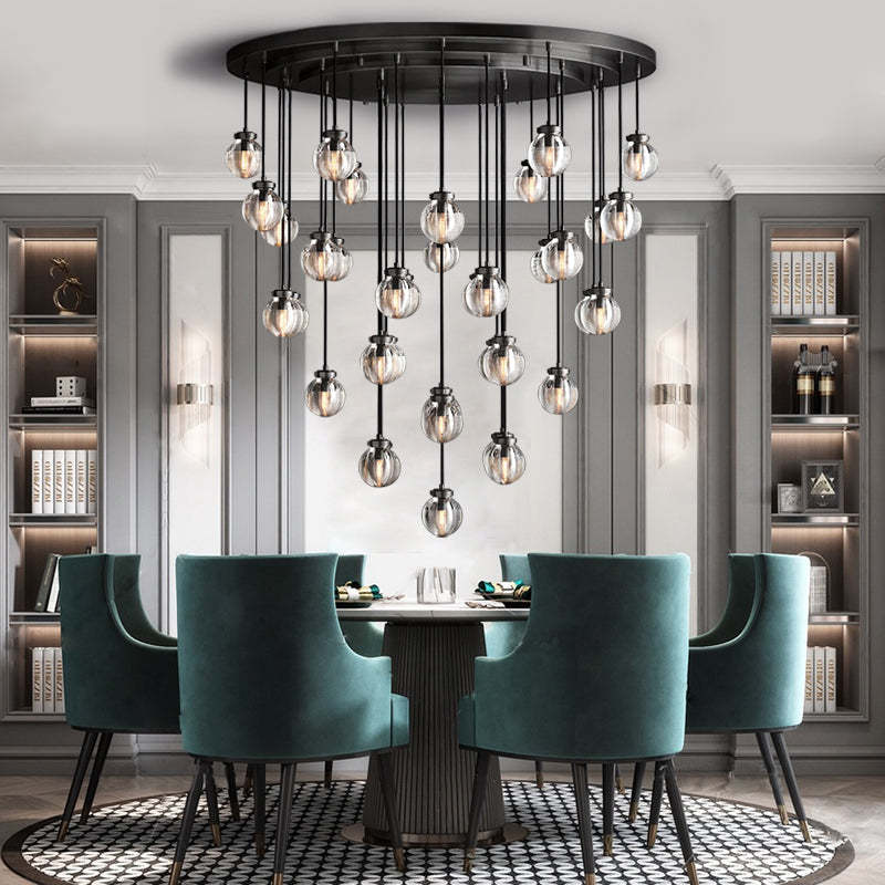Pearl Round Chandelier D 60"-Sylvia Space