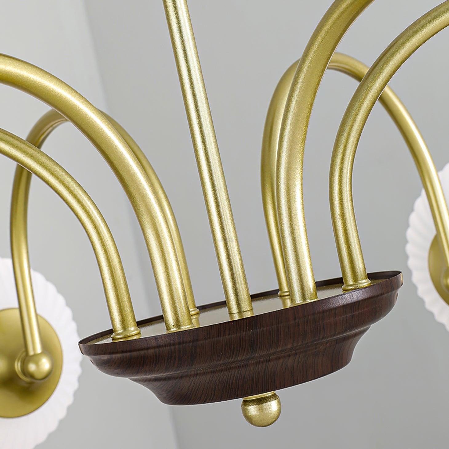 Sculptural Glass Ribbed Chandelier with 3/4/5/6/8 heads-Sylvia Space