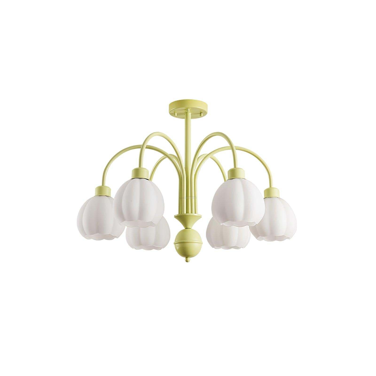 Cream Pumpkin Ball Chandelier with 4/5/6/8 heads-Sylvia Space