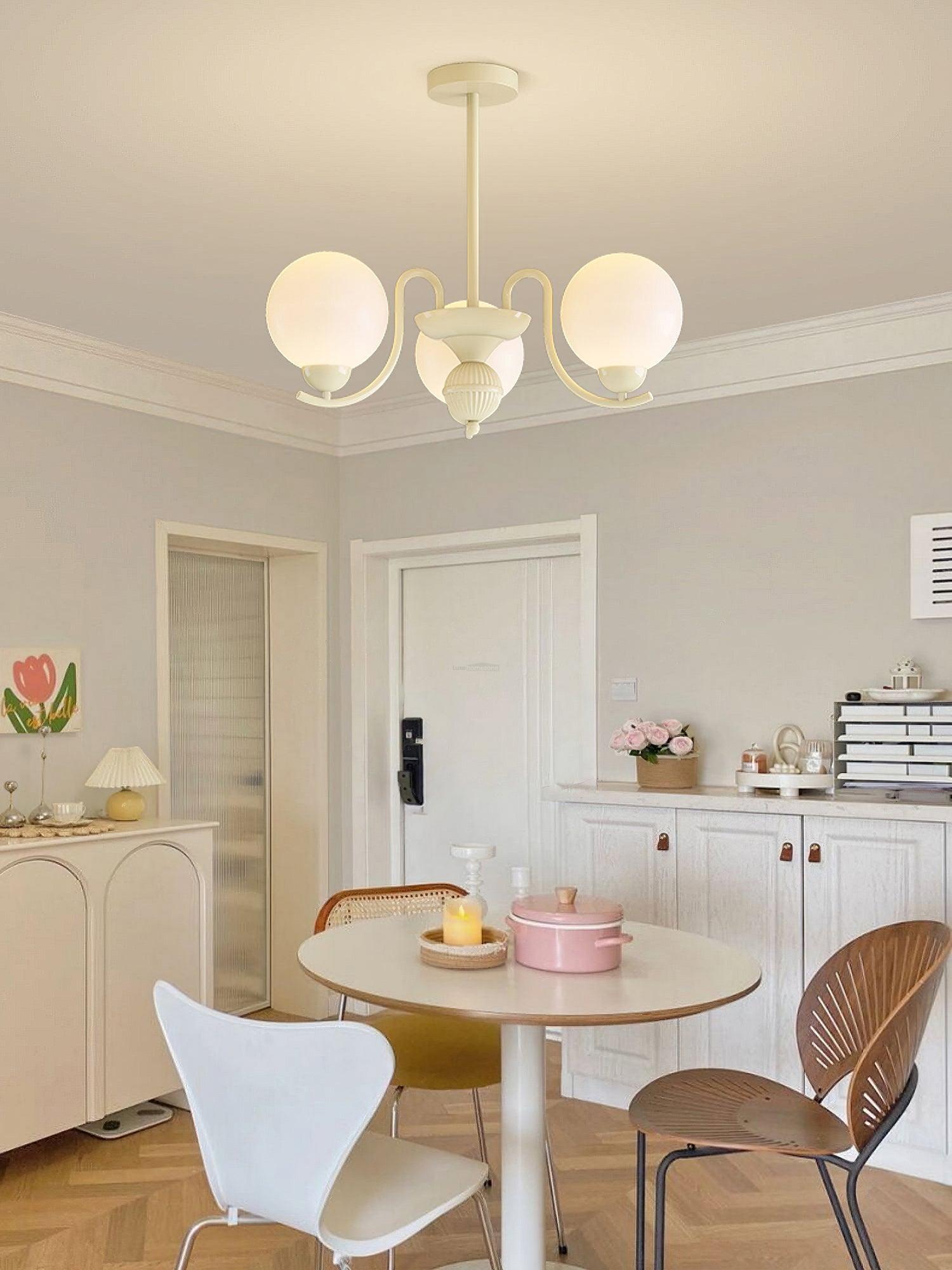 Vanilla Ball Chandelier with 3/5/6/8 heads-Sylvia Space