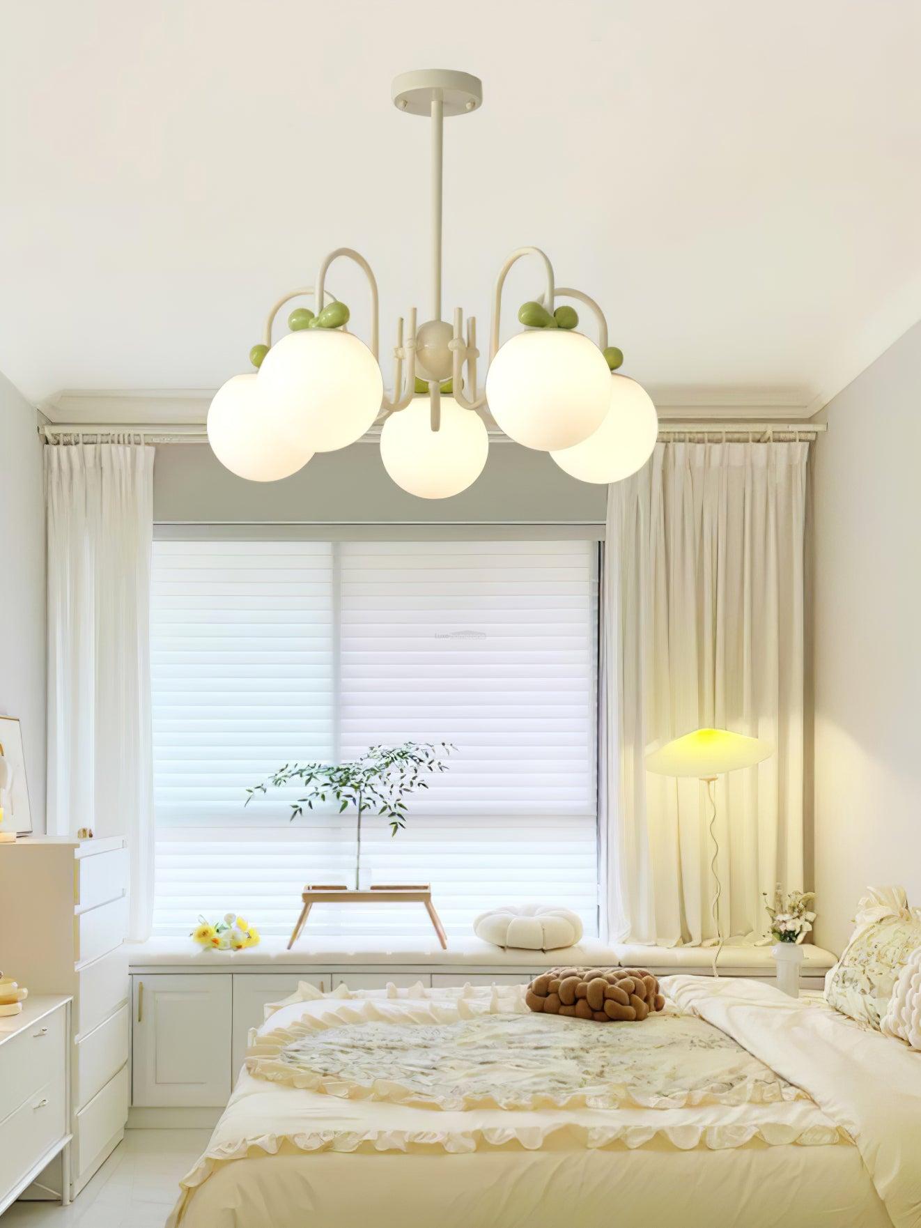 Cream Cherry Chandelier with 4/5/6/8 heads-Sylvia Space