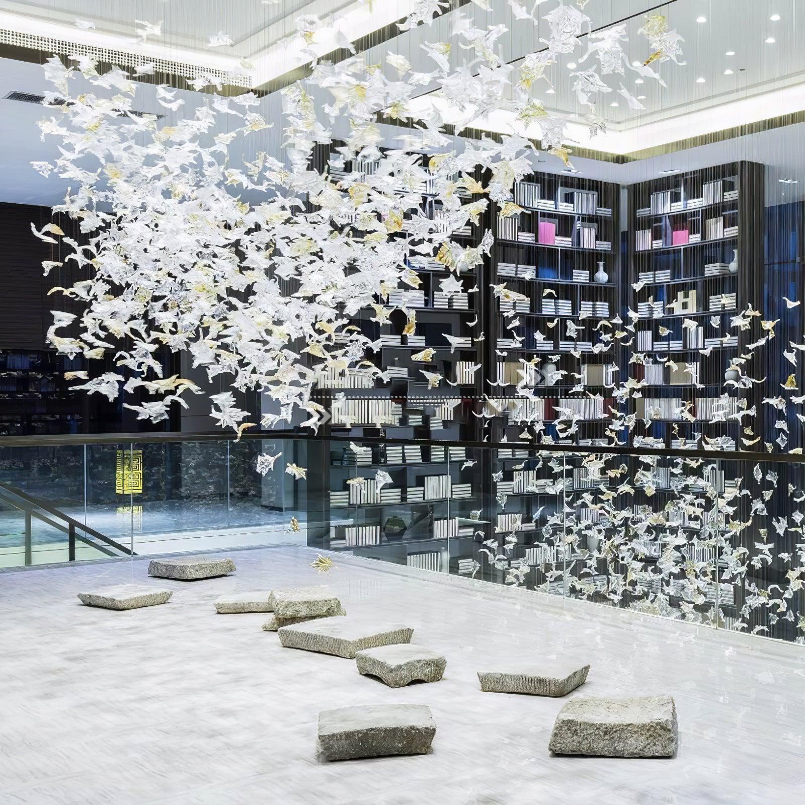 Multicolor Maple Leaf Chandelier-Sylvia Space