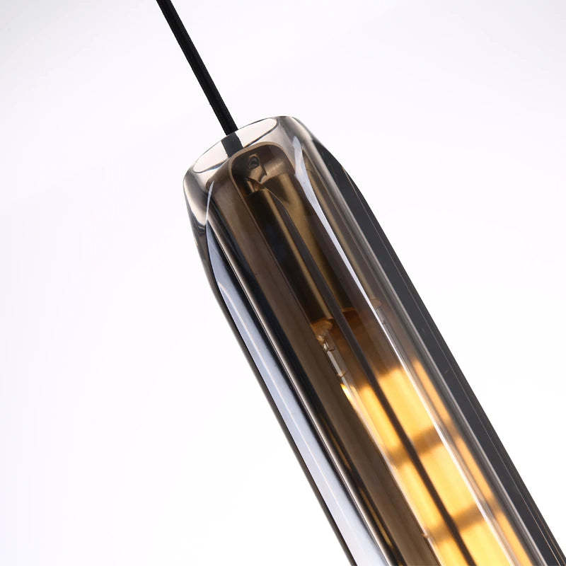 Smoke Grey Crystal Pendant Light-Sylvia Space