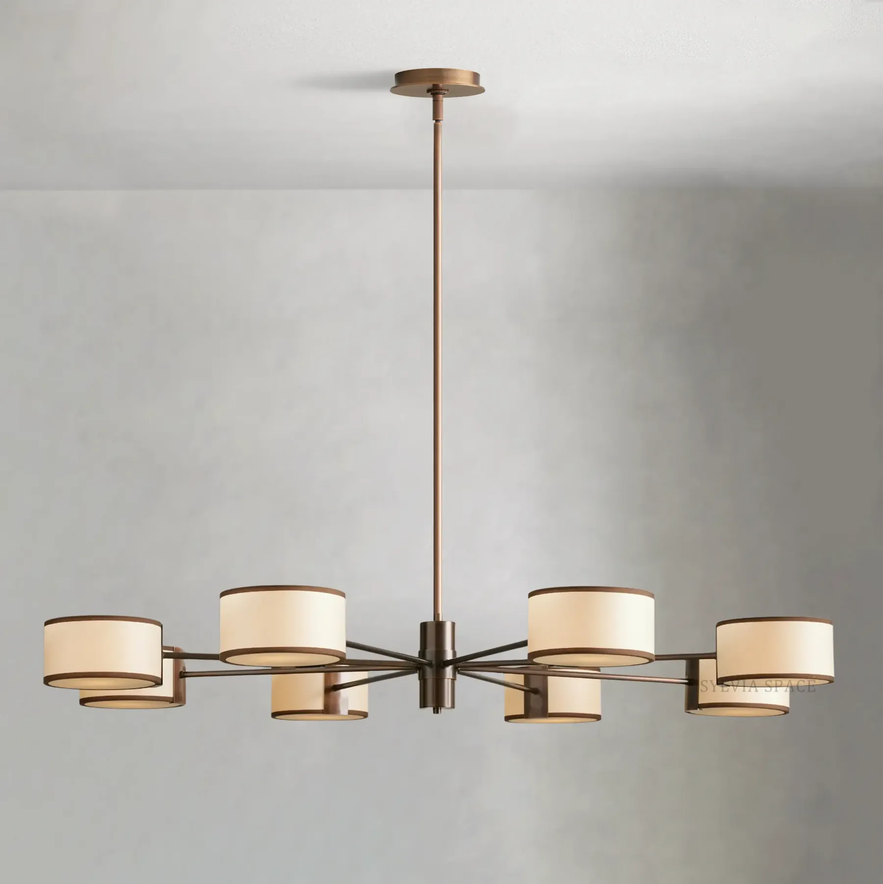 Daphne Round Linen Chandelier 48" 60"D