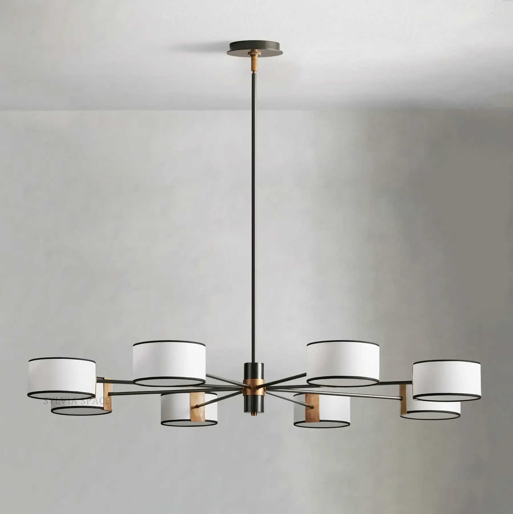 Daphne Round Linen Chandelier 48" 60"D