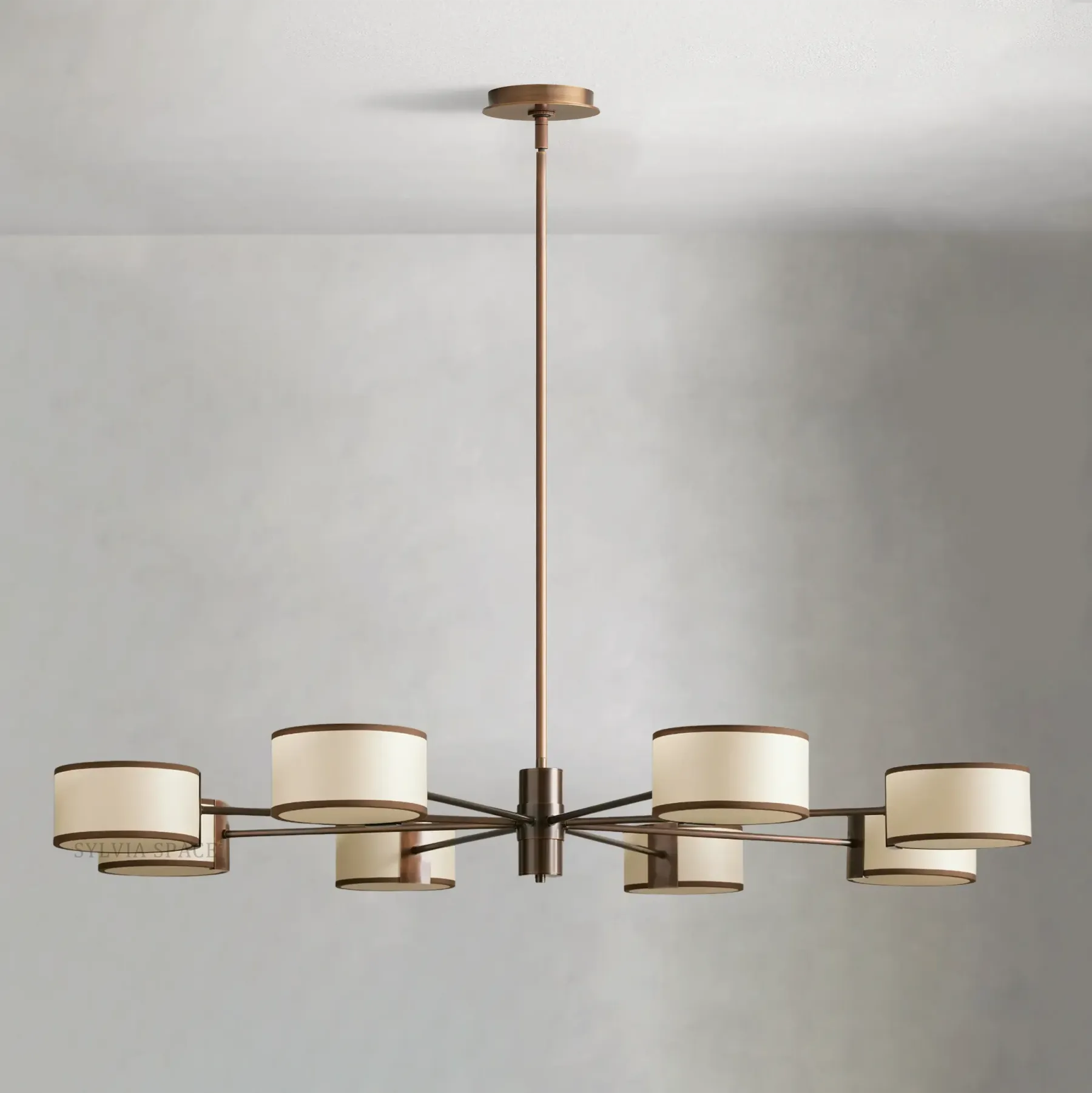 Daphne Round Linen Chandelier 48" 60"D