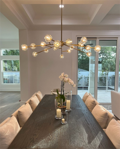 Bouble De Crystal Round Chandelier 60"