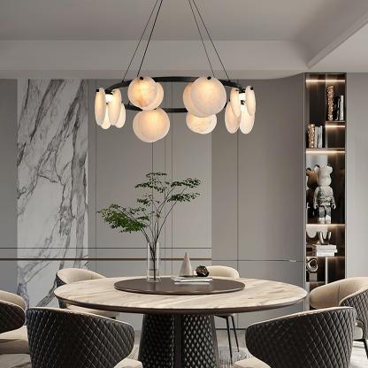 Trinidad Alabaster Chandelier with 8/10 heads-Sylvia Space