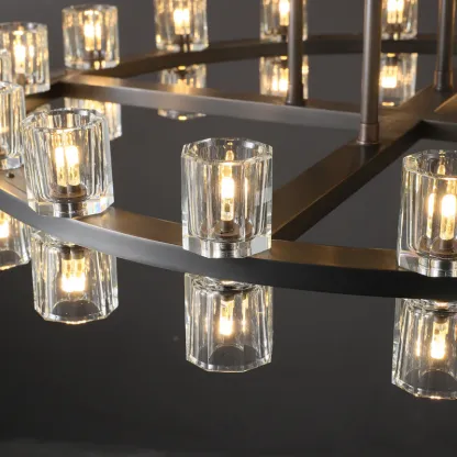 Arcardes Led Round Two-Tier Chandelier For Crystal Cup 60"