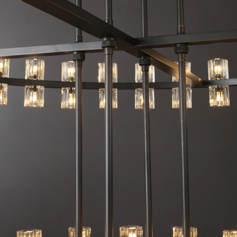 Arcardes Led Round Two-Tier Chandelier For Crystal Cup 60"