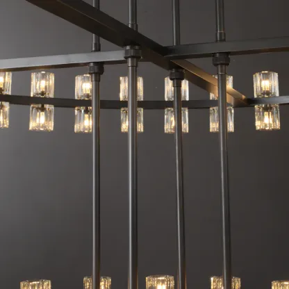 Arcardes Led Round Two-Tier Chandelier For Crystal Cup 60"