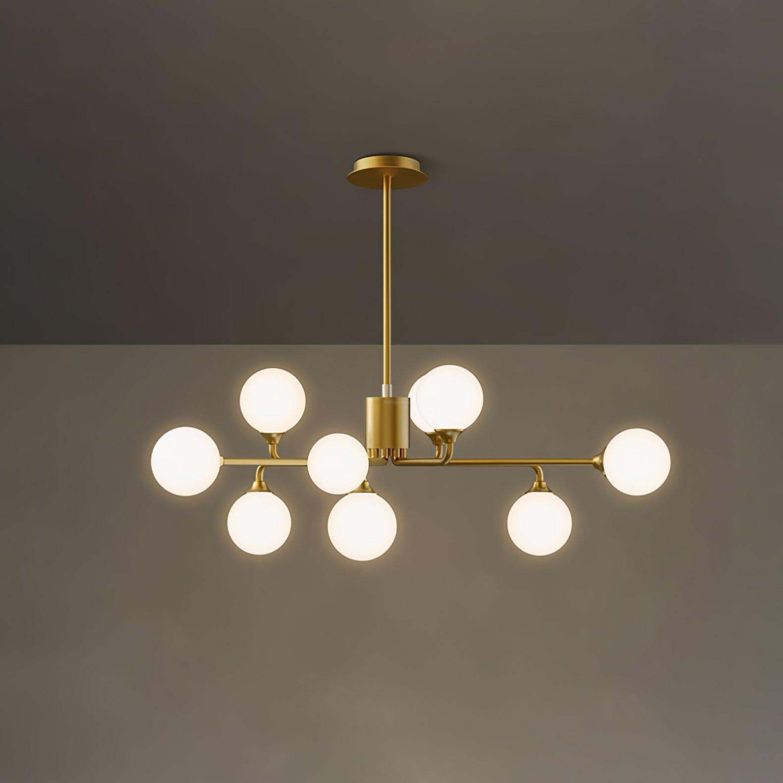 Staggered Glass Globes Chandelier with 6/9/12 heads-Sylvia Space