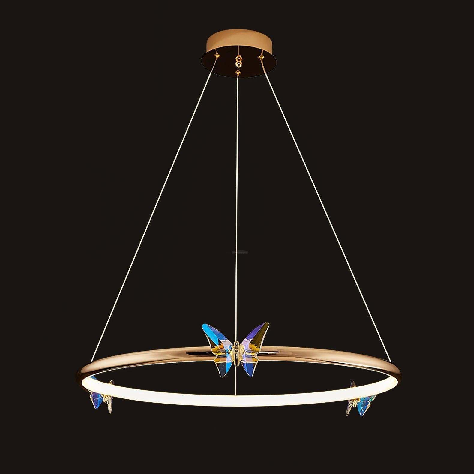 Blue Butterfly Round Chandelier-Sylvia Space