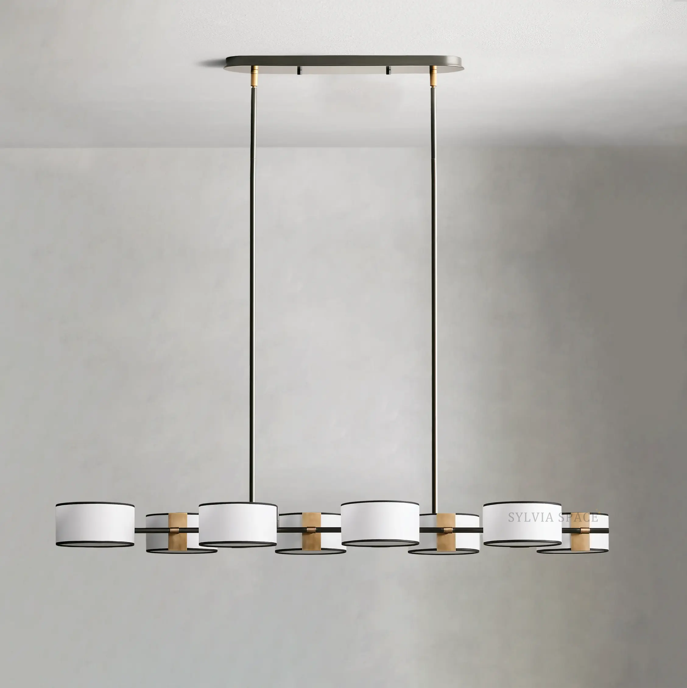 Daphne Linear Linen Chandelier