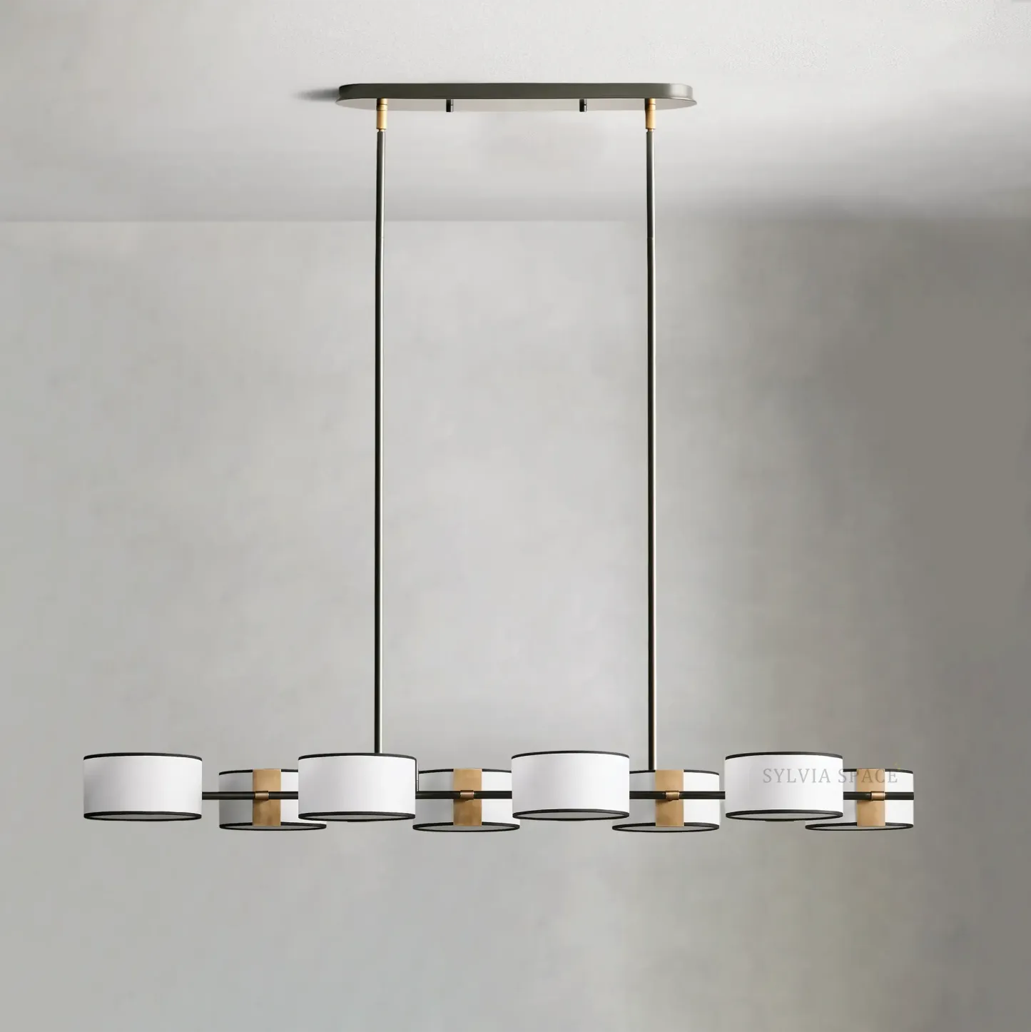 Daphne Linear Linen Chandelier